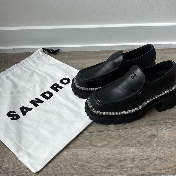 Sandro, chunky loafers with sparkly border, size 38 - Picture 2 of 6